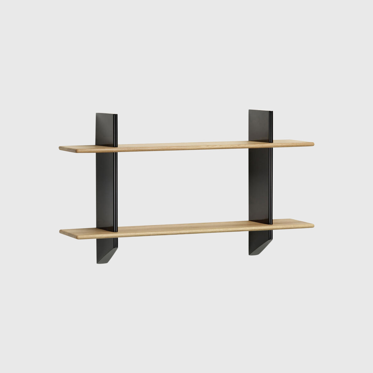 Rayonnage Mural Bookcase, Deep Black, Natural Oak